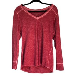 Peruvian Connection V Neck Long Sleeve Top Large